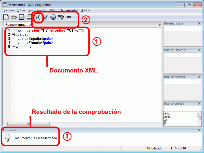 XML Copy Editor - Comprobar documentos bien formados