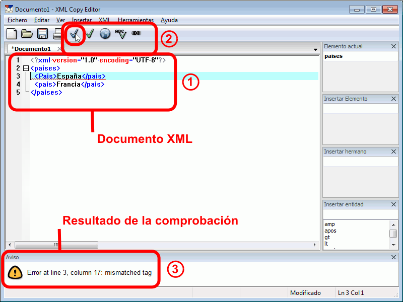 XML Copy Editor - Comprobar documentos bien formados