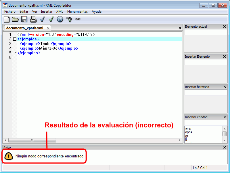 XML Copy Editor - Evaluar expresiones XPath