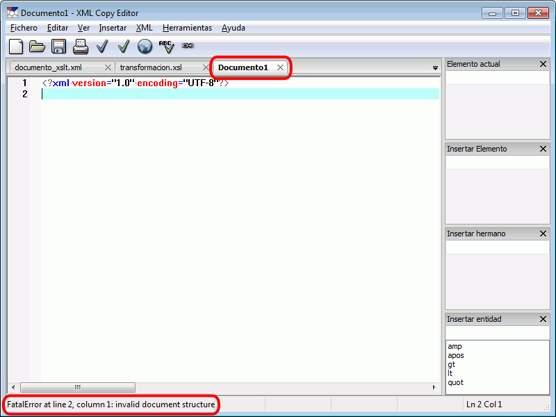 XML Copy Editor - Aplicar una transformación XSLT